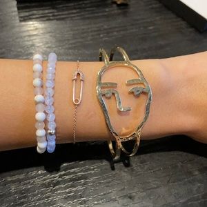 Gold Art Deco abstract adjustable bracelet